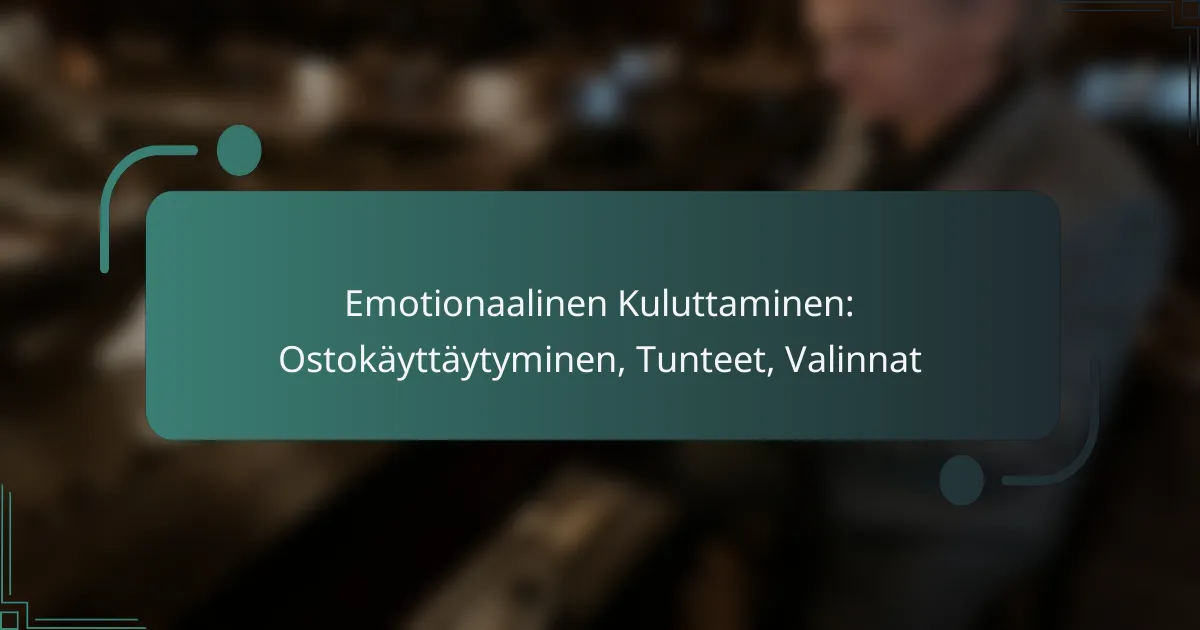 Emotionaalinen Kuluttaminen: Ostokäyttäytyminen, Tunteet, Valinnat