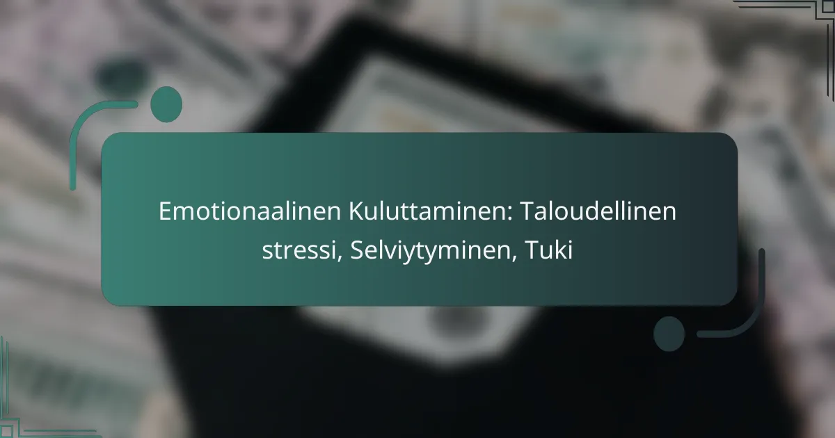 Emotionaalinen Kuluttaminen: Taloudellinen stressi, Selviytyminen, Tuki