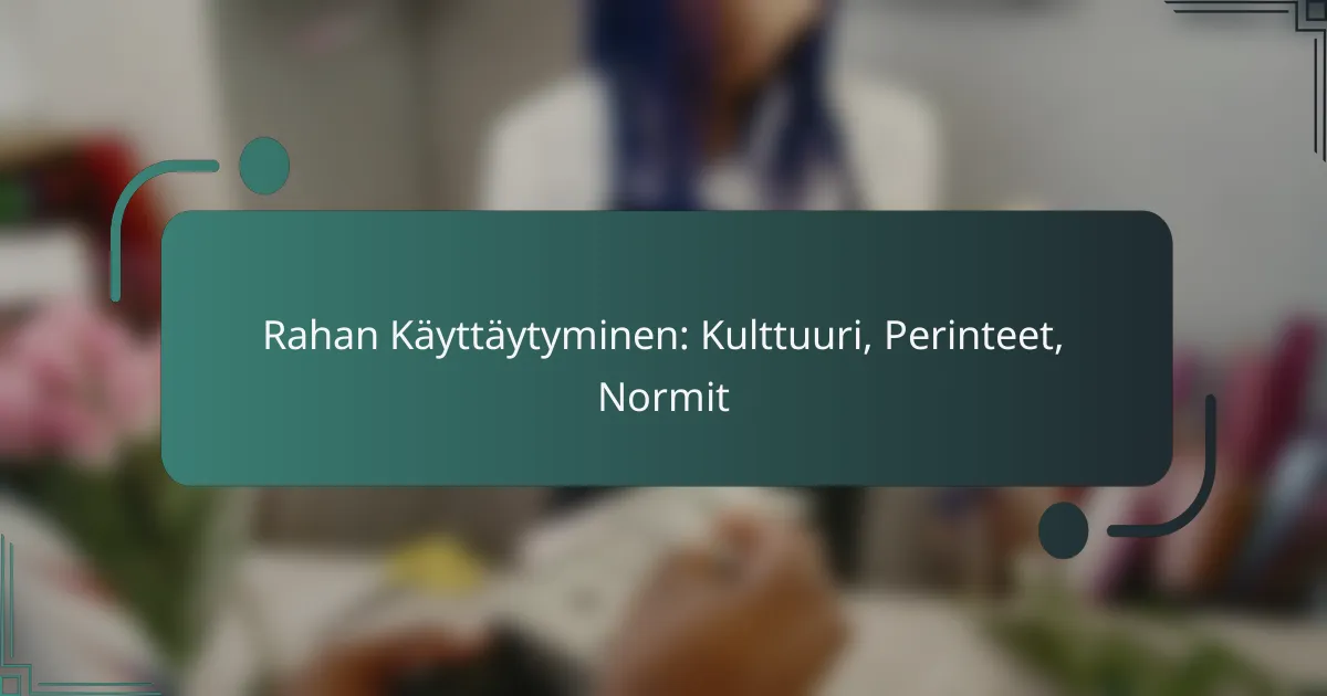 Rahan Käyttäytyminen: Kulttuuri, Perinteet, Normit